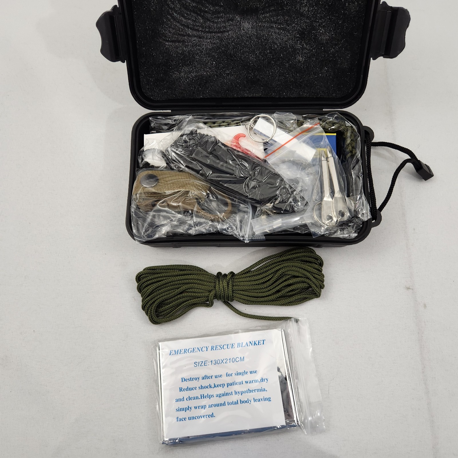 19 in 1 Survival Kit Emergency Gear Camping Fire Set Waterproof Case Box Xkase
