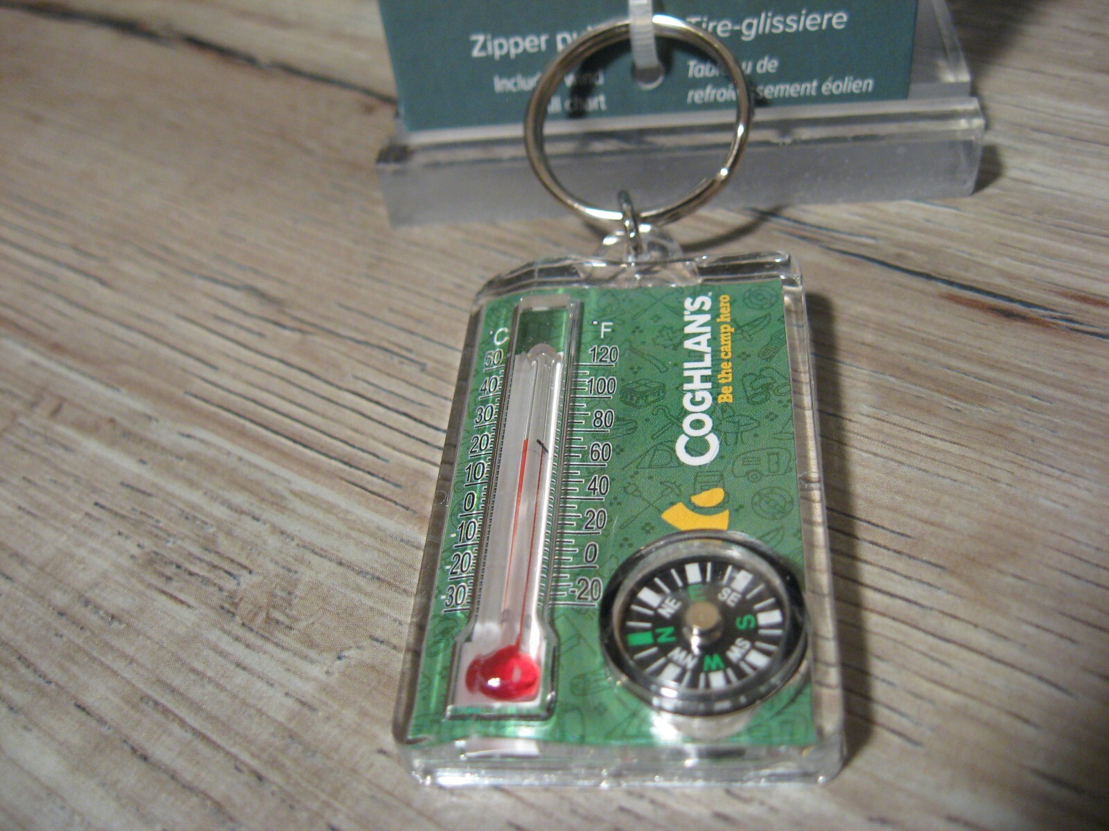 Coghlan’s Thermometer & Compass Key Chain Compact Lightweight Survival 9714