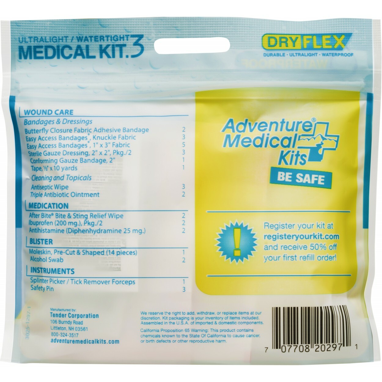 Ultralight & Watertight .3 Medical Kit DryFlex Bags Adventure Medical 0125-029