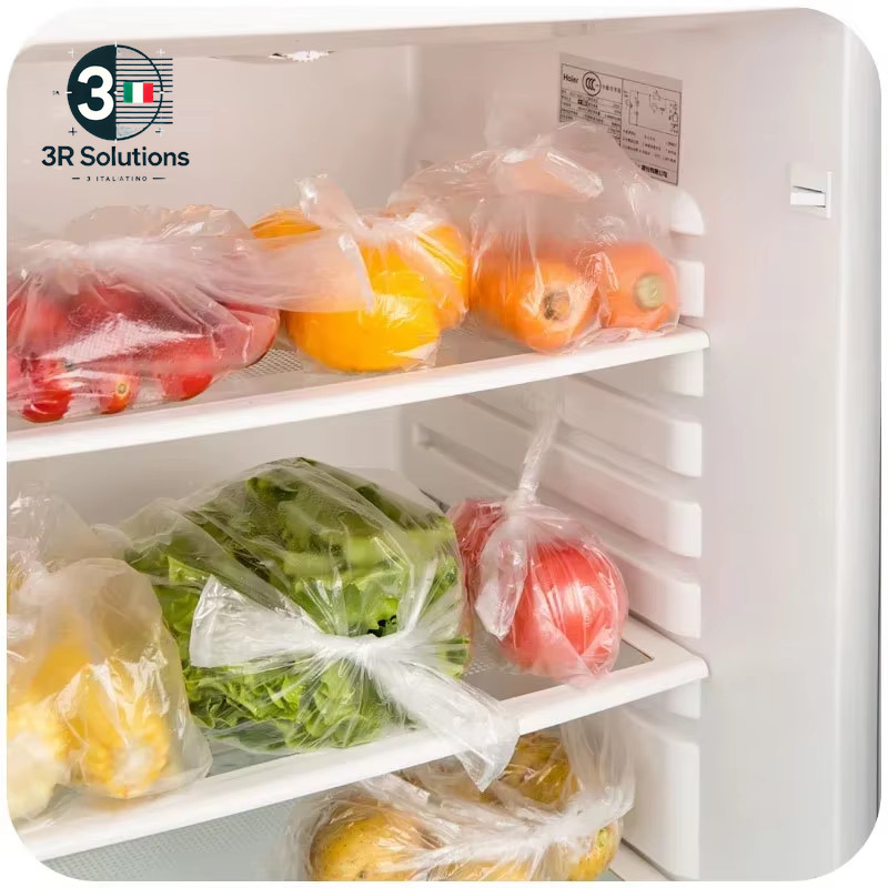 100 Pieces Clear Roll Plastic Bags for Storage