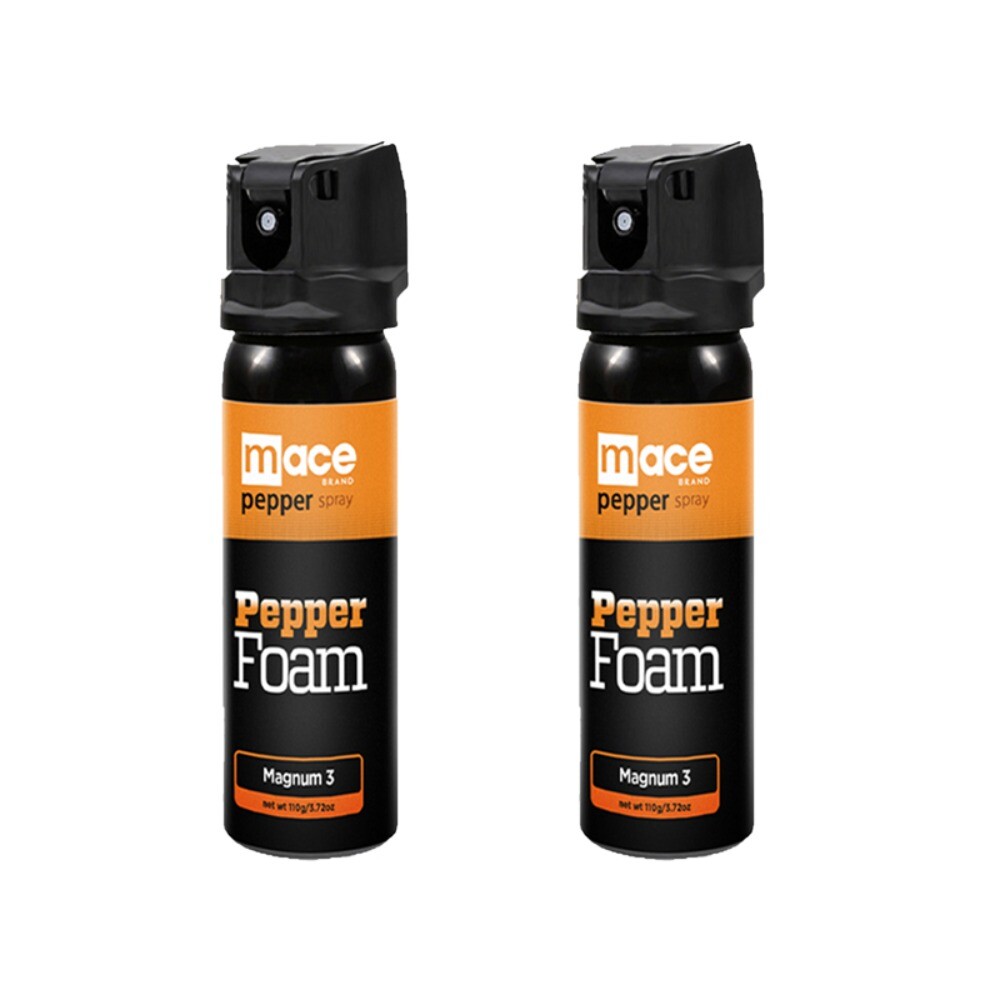 2 Pack Mace Magnum 3 Pepper Spray 110 ml MACE Foam 3.7oz