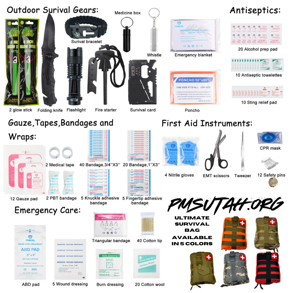 Emergency Survival Kit Bag First Aid Kit Gift Men Dad Brother Protest Event Hunt