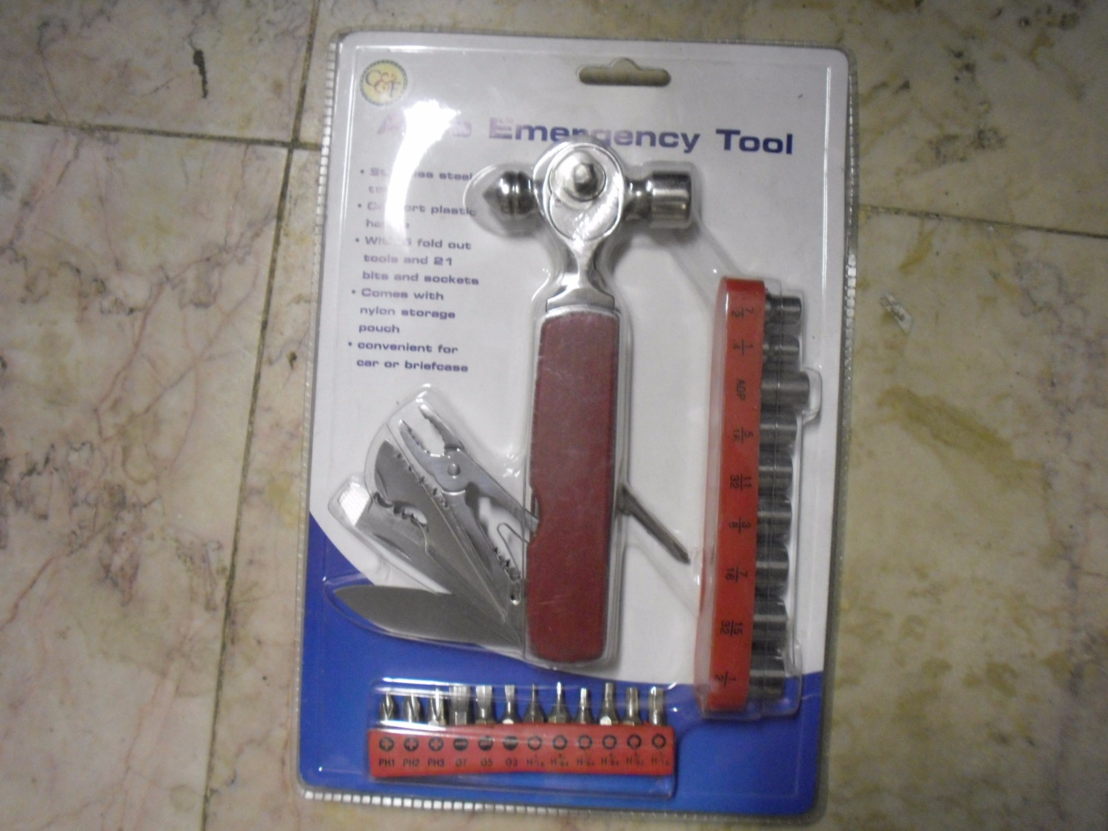 Auto Emergency Tool Stainless Steel Tools Comfort Plastic Handle with 5 Fold