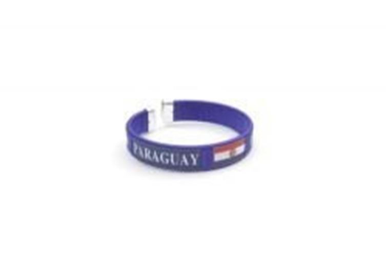 Paraguay Blue Country Flag Flexible Adult C Bracelet Wristband … 2.5 Inches in