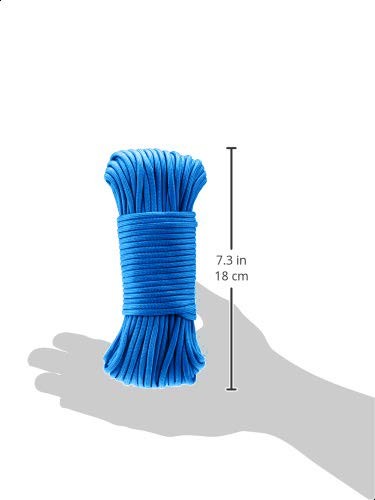 Amazon Basics 550 Type III Paracord, 7-Strand Core, 5/32 in x 100 ft, Blue