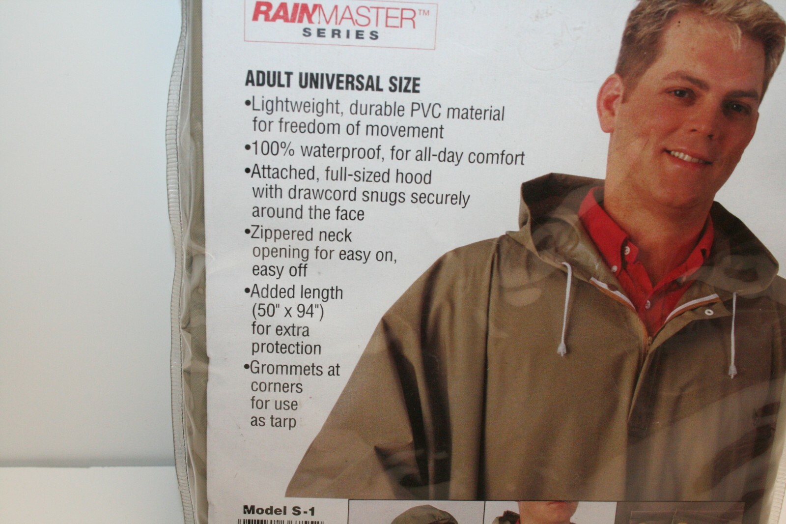 New Stearns 100% Waterproof Rainmaster Series Universal Adult Tan Poncho S-1