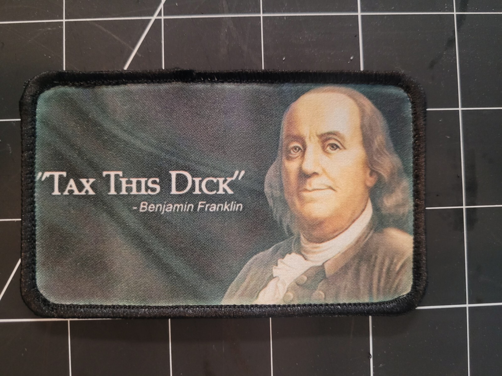Tax This!! 2″x4″ EDC patch hook backed. Queen of Hanks patch every day carry