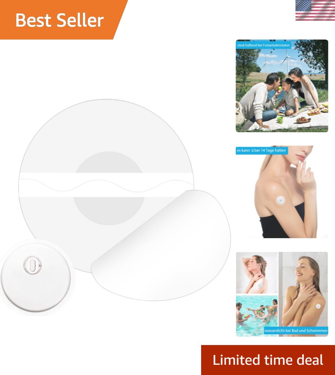 Hypoallergenic 20-Pack Libre 3 Sensor Covers – No Glue, Waterproof & Comfortable