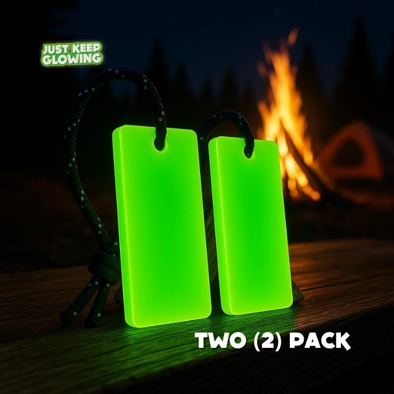 1 set 4 pcs Glow in Dark Emergency Light Reusable Survival Camping Handmade USA