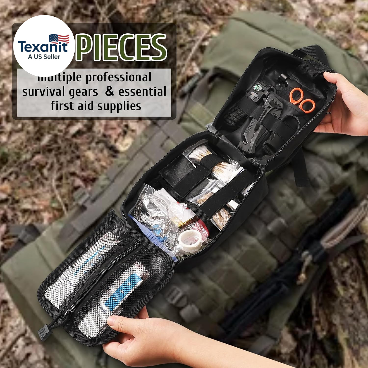 170 PCS Survival Kits, Survival First Aid Kit with Essential Survival Gear Emerg