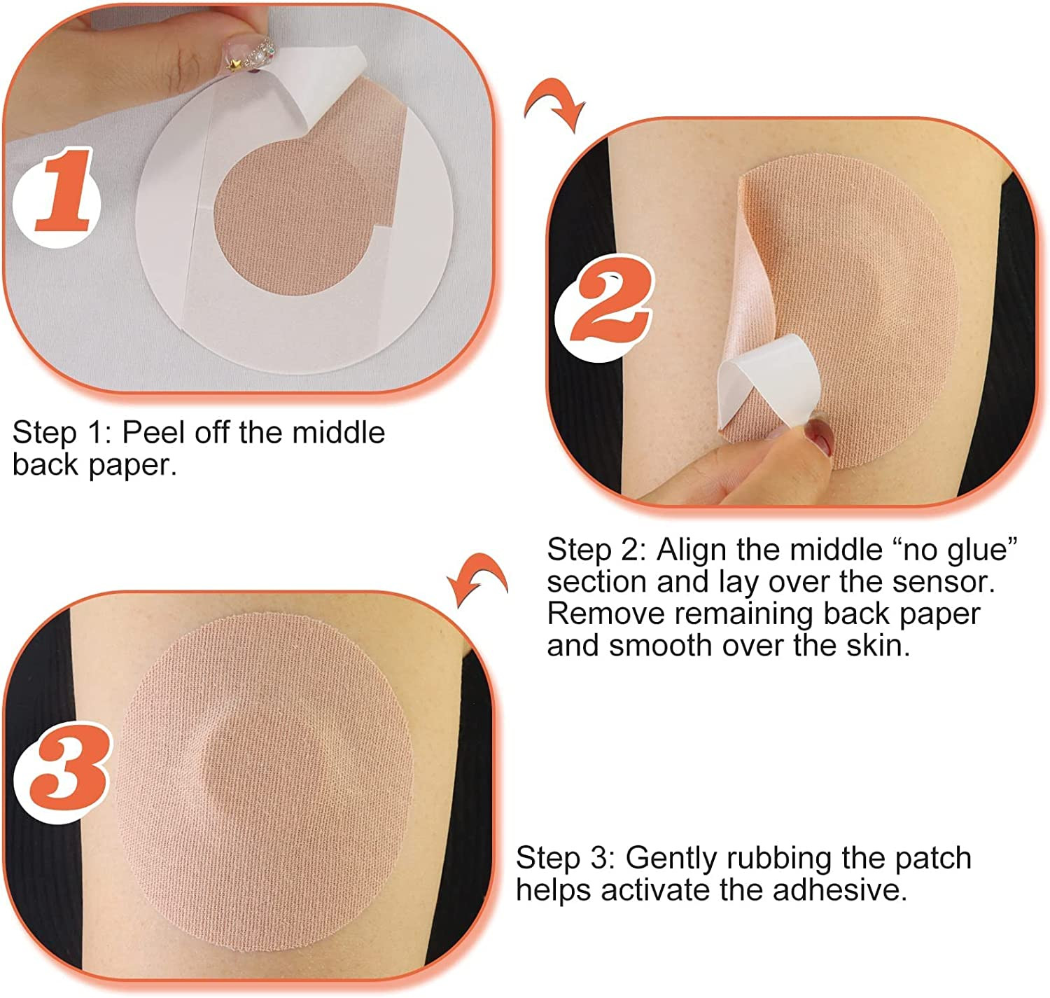 Freestyle Adhesive Patches 25Pack Waterproof Libre2/3 Sensor Covers Flesh