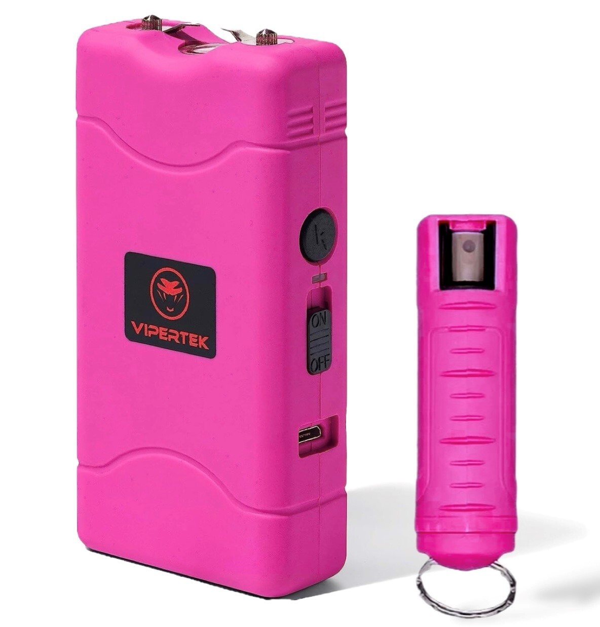 VIPERTEK Self Defense Stun Gun 880 Rechargeable LED Light+ Pepper Spray