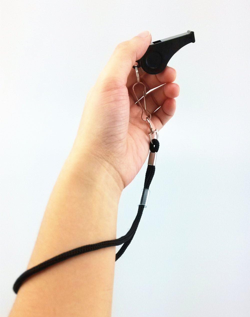 Plastic Coach Whistles with Wrist Strap, Emergency Whistles with Short Lanyard,