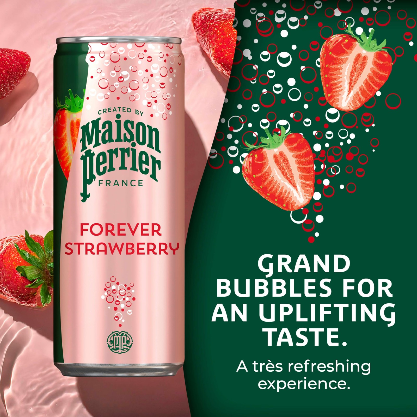 Forever Strawberry Flavored Sparkling Water, 11.15 Fl Oz Cans, 8 Count, 3 Pac…