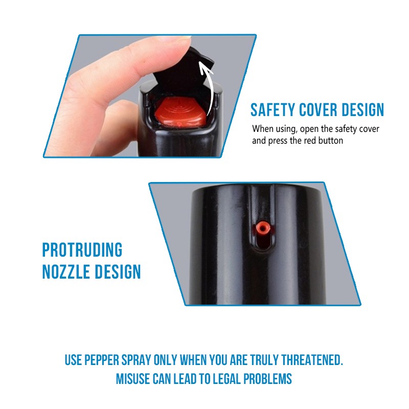 3 Pack Pepper Spray Keychain – Maximum Strength OC Spray Self Defense