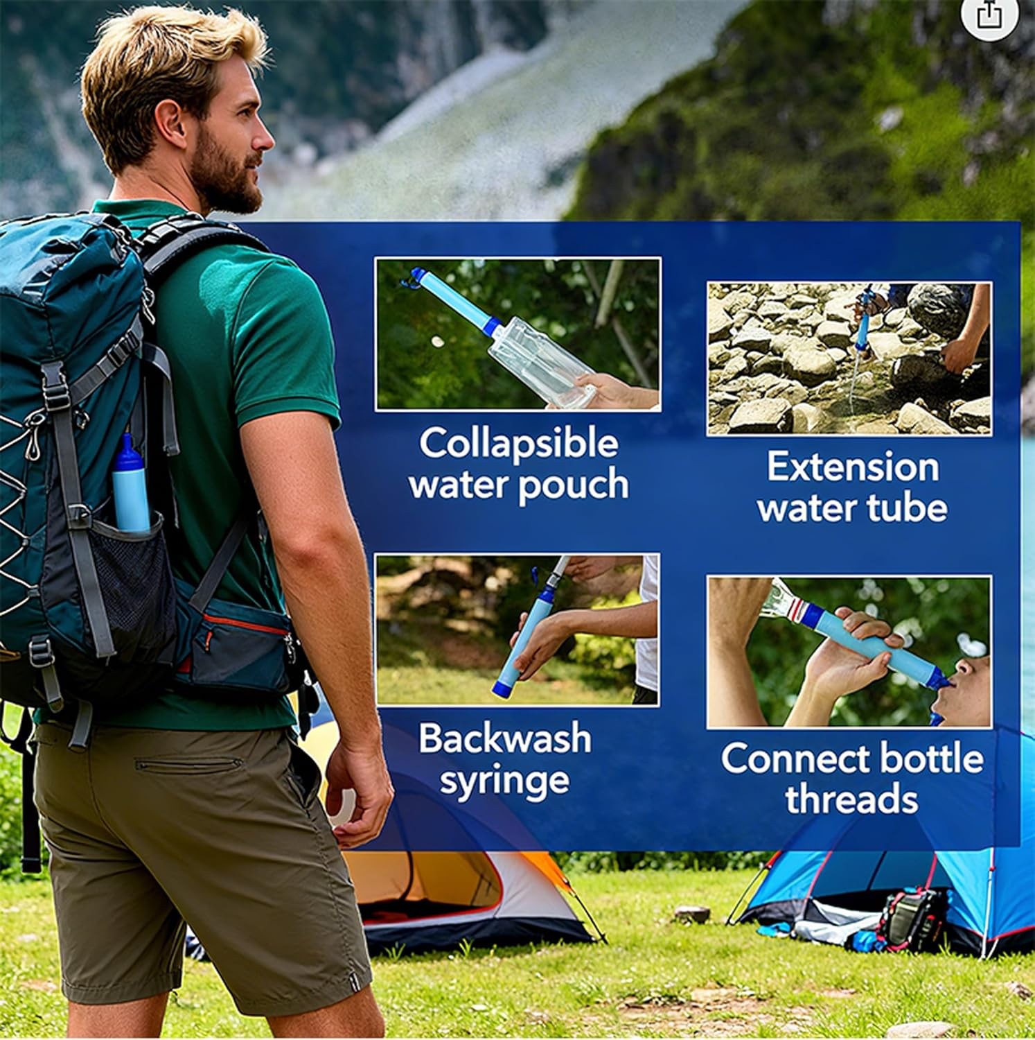 Personal Water Filter Straw – Portable Survival Filtration Gear & Family Travel