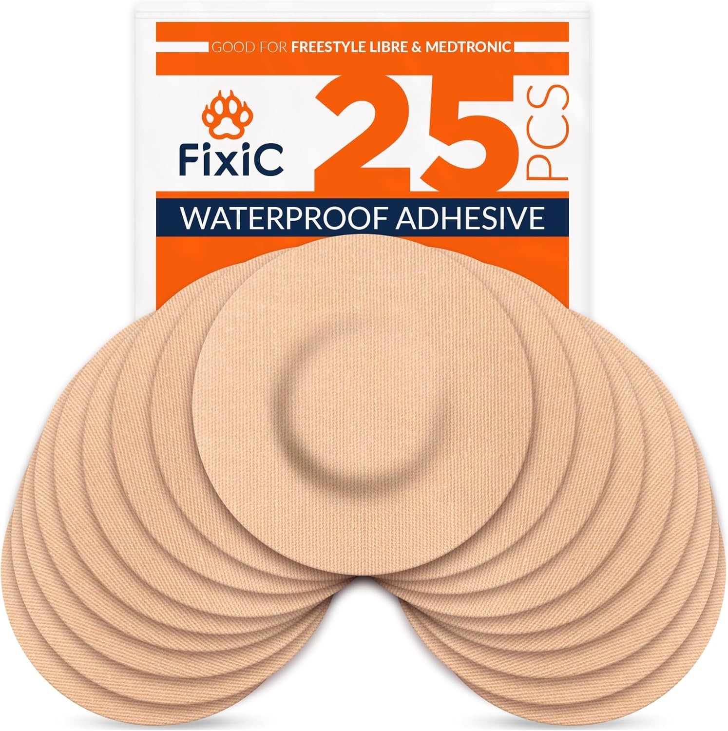 FixiС Adhesive Patches 25 Pack 3 1/2″ – Good for Libre 1, 2, 3 & Plus – G7 & …