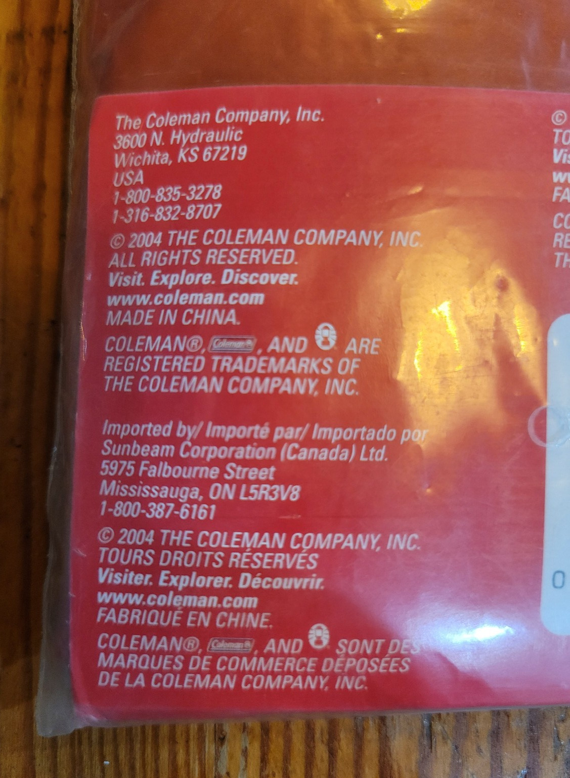 Coleman Disposable Emergency Poncho One Size Fit All Red New Sealed Vintage