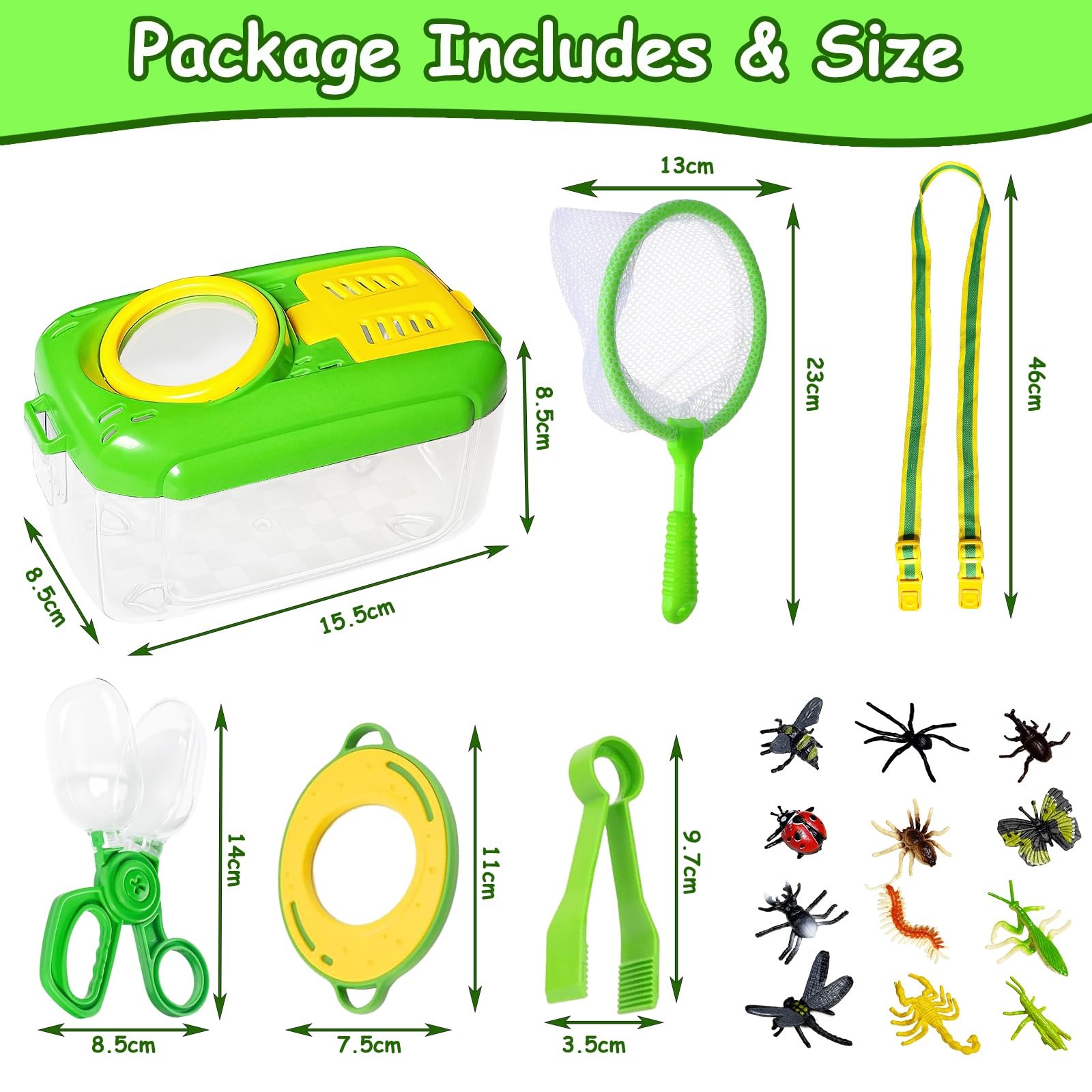 Explorer Set for Kids Ages 4 and Up, 17 Piece Explorer Set for Kids, Insect Box with…