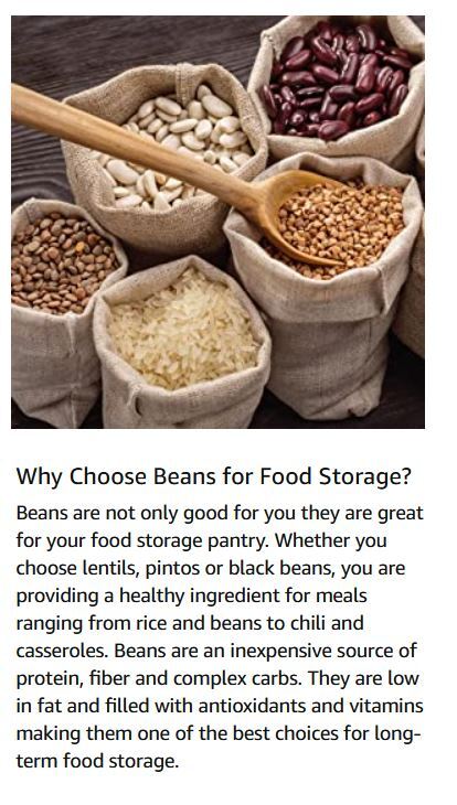 Beans & Rice Trio Large Bucket Bulk 100 Servings 30 Year Emergency Food Storage