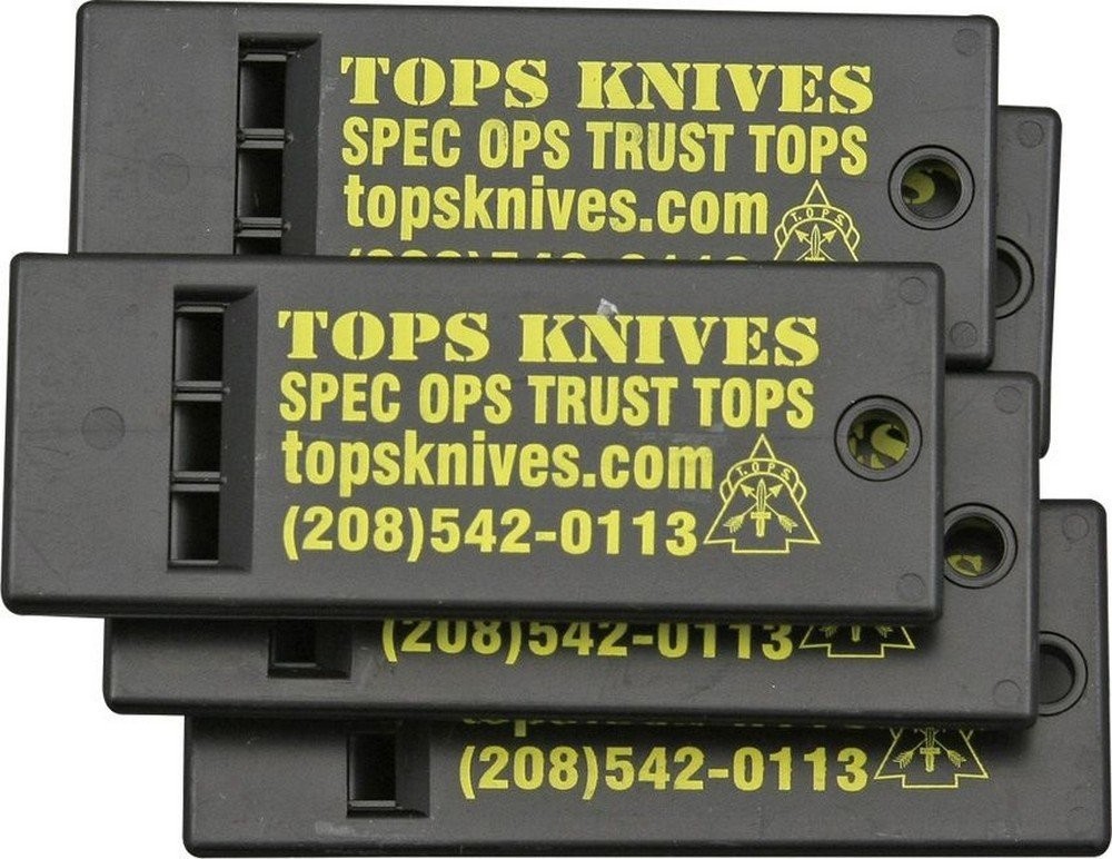 TOPS Survival Whistle Hardened Heavy-Duty Black Plastic Construction – TKSW05