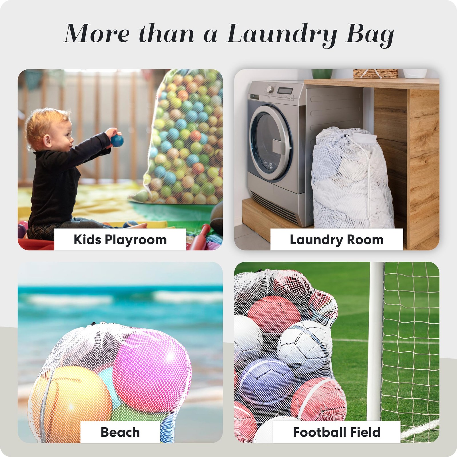 Handy Laundry Mesh Bag, Extra Large 24″ x 36″ – x 36″, White