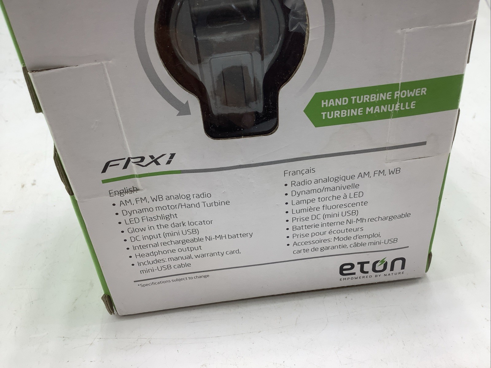 LL Bean Eton FRX1 Hand Turbine AM FM Weather Radio LED Flashlight Hand Crank!