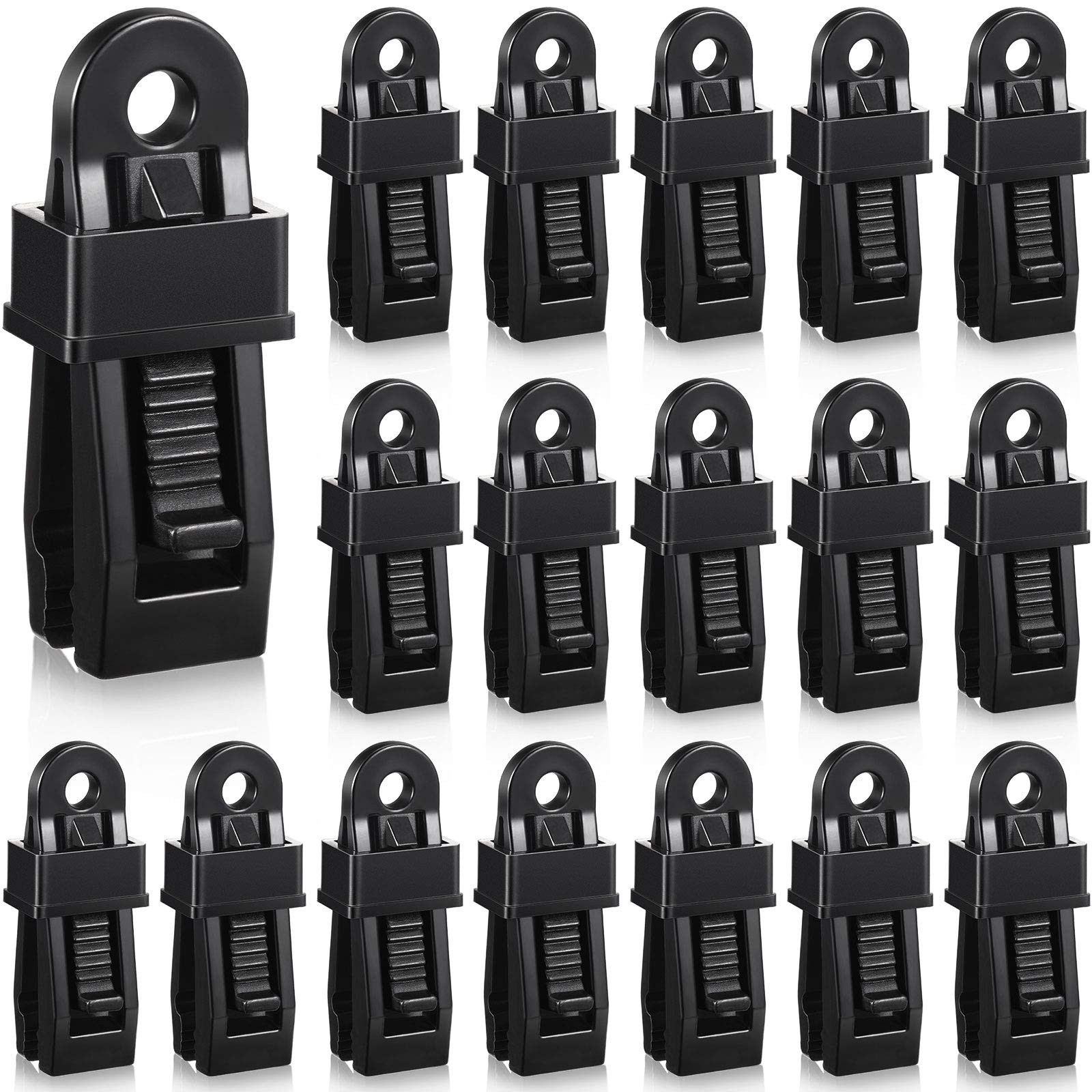 Outus 20 Pcs Tarp Clip Crocodile Mouth Multipurpose Secures 20 Pieces, Black