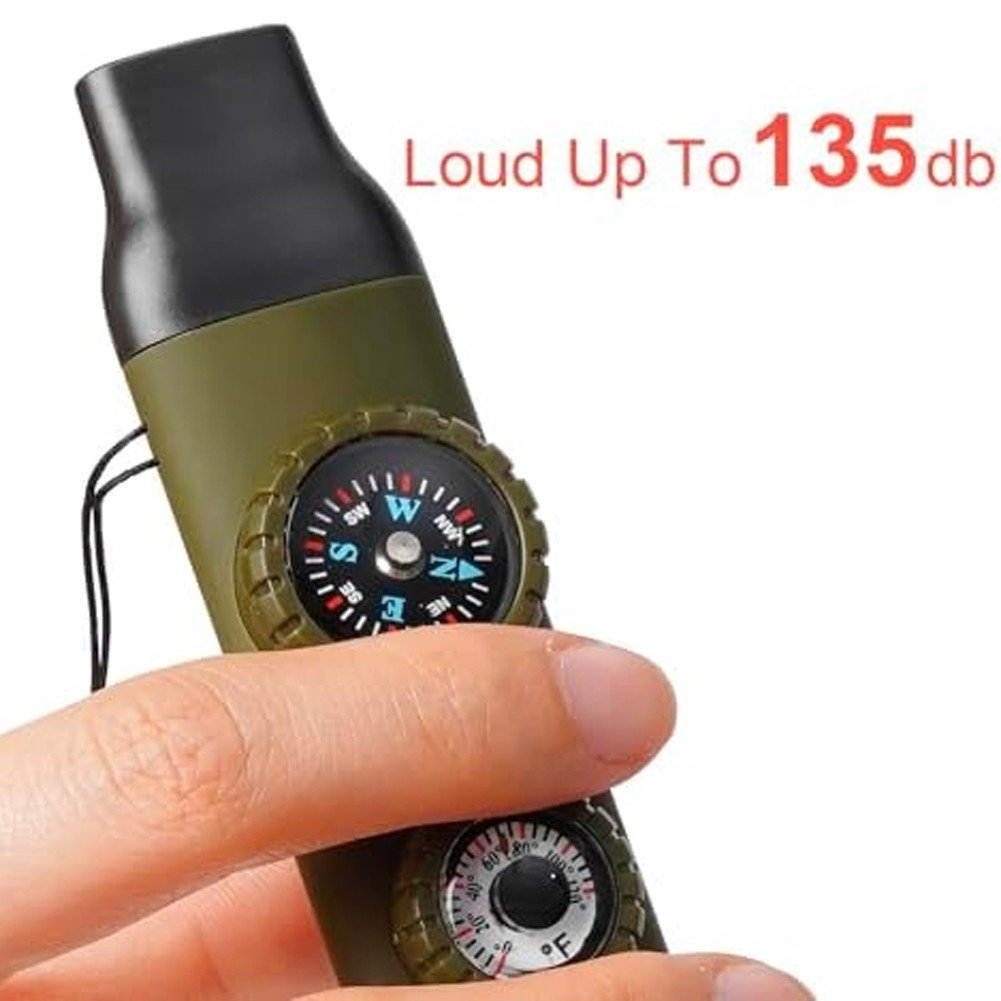 Camping Hiking Navigation Tool Built-in Whistle Thermometer for acrylic Body