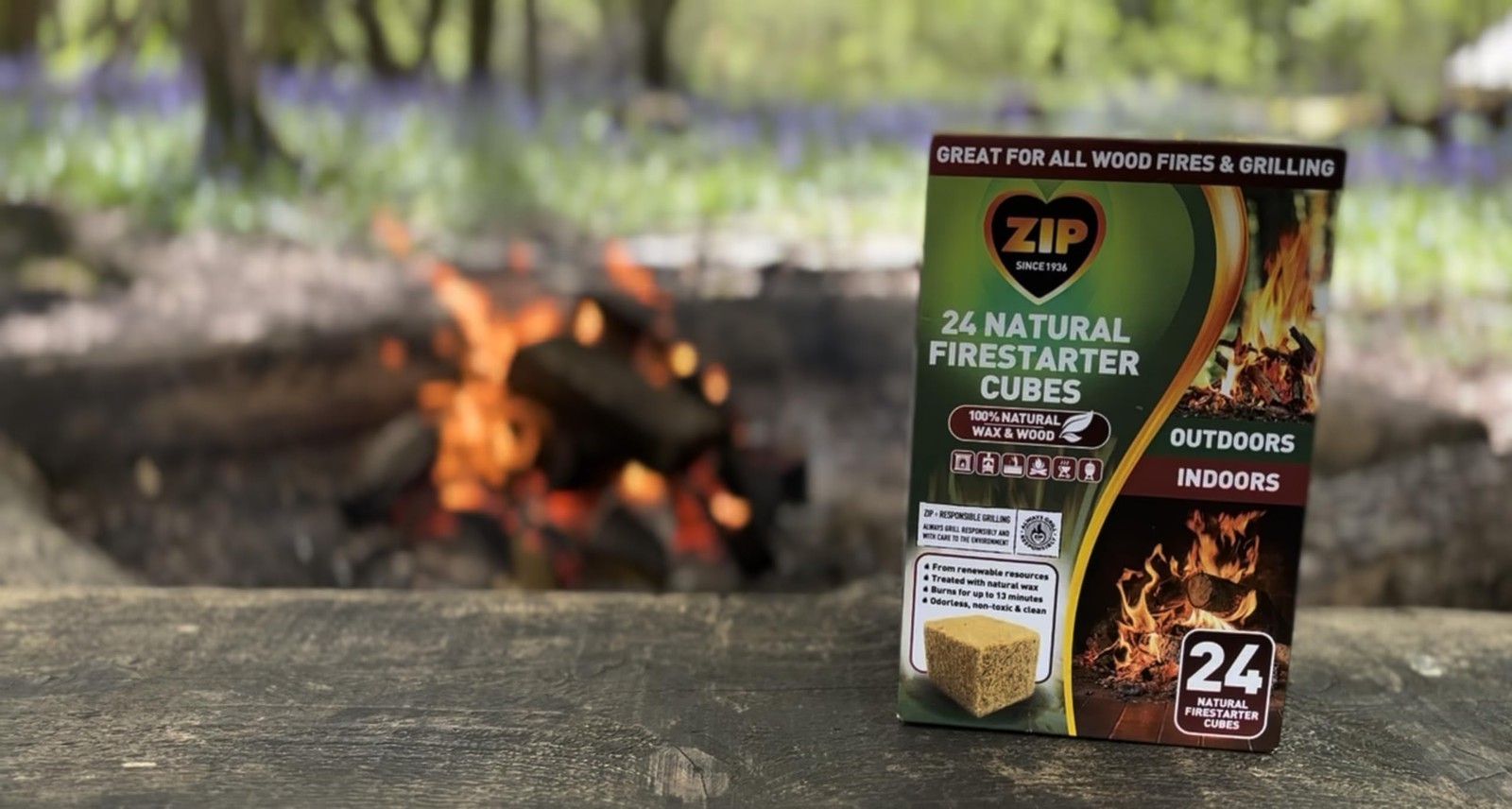 Zip 100536000 Natural Firestarter Cubes 24 Count, White 24 Multicolor
