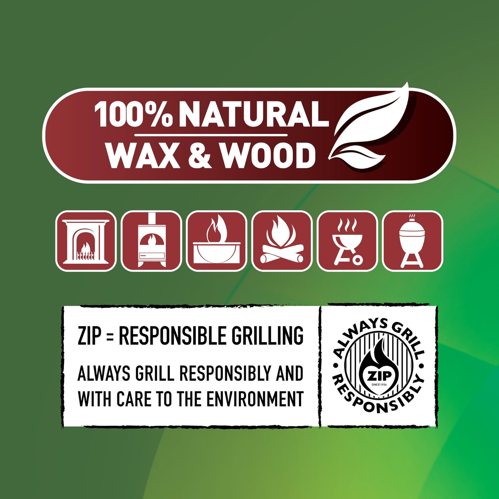 Zip 100536000 Natural Firestarter Cubes 24 Count, White 24 Multicolor