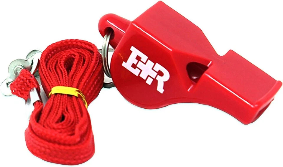Ever Ready First Aid Sports Whistle with Lanyard Red 3 Pack Lifeguard Coach