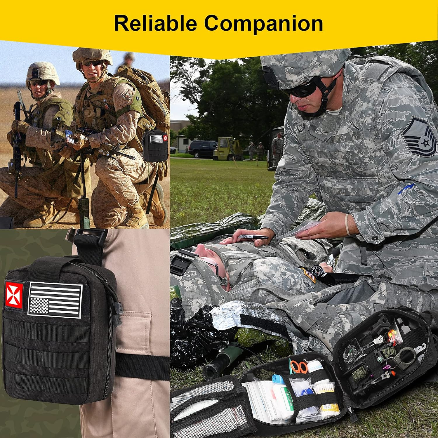 248PCS Survival Kit First Aid Tactical Gear Camping Emergency Molle Bag