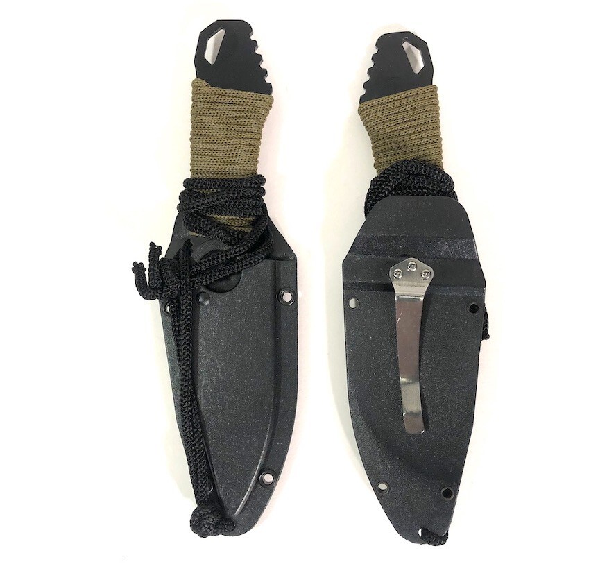 Lg Awesome Survival Knife + Fixed Bld Stainles Cool Knife + Flint Fire Striker