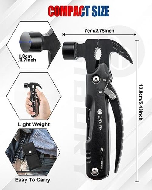 Valentines Day Gifts for Him, 12 in 1 Multitool Hammer with Gifts for Men