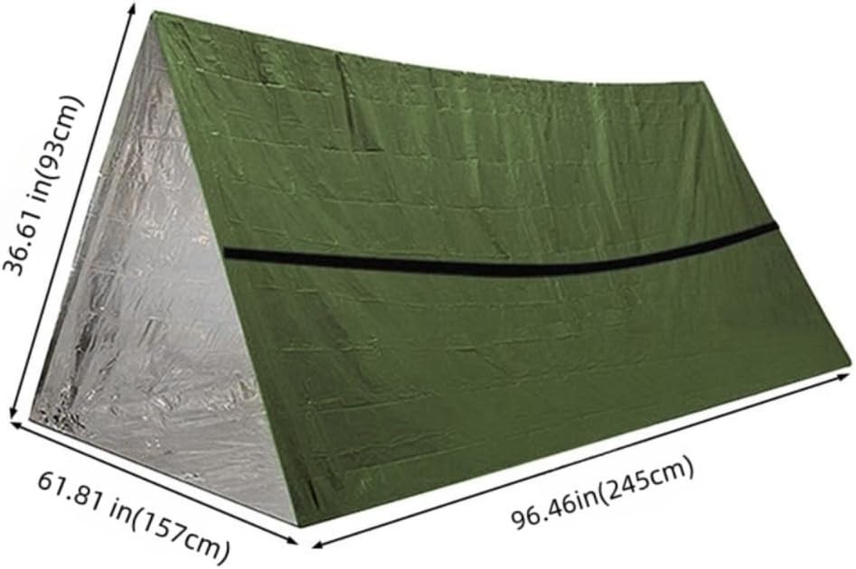 Emergency Survival Tent. 2-Person Tube Shelter Waterproof & Windproof Reusabl…