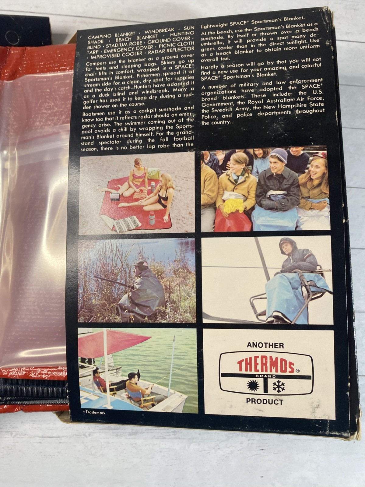 Vintage Thermos Brand All-Weather Space Sportsman’s Blanket New NOS Red