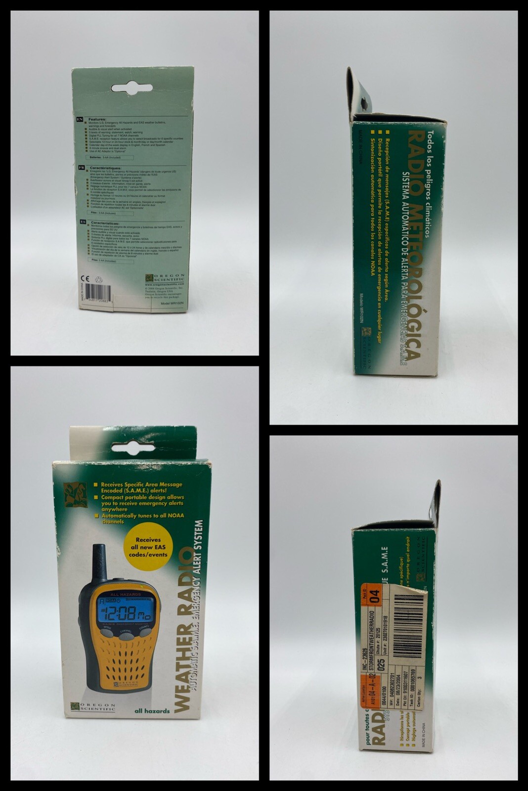 Oregon Scientific All Hazards Weather Radio Model WR102N Yellow. D2