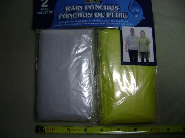 2 Pack of Rain Ponchos (NEW, sealed) One size fits all emergency rain gear.