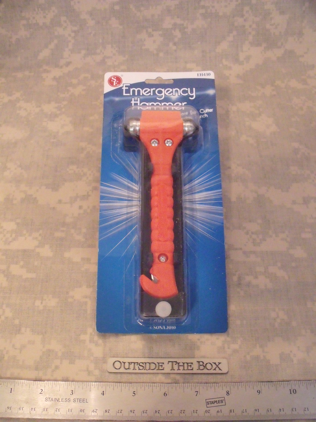 Emergency/Survival: Emergency Hammer – Window Glass Punch & Seat Belt Cutter