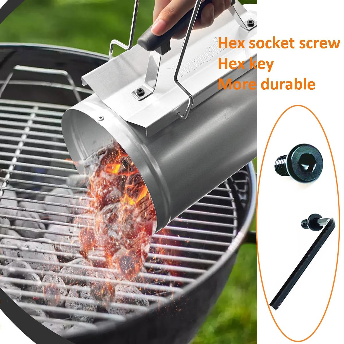 Joyagrill 7.5X12inch XL Charcoal Chimney 7.5x12inch Starter