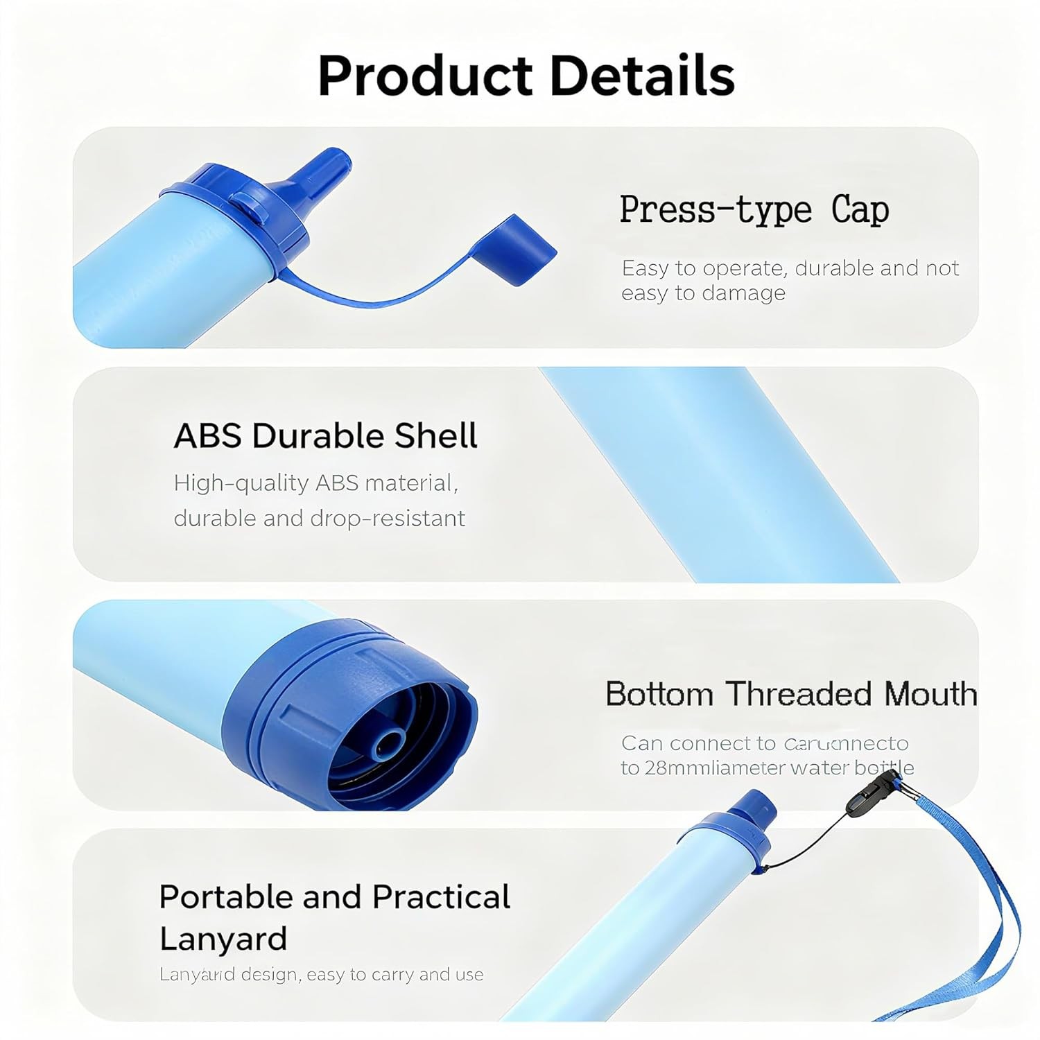 Personal Water Filter Straw – Portable Survival Filtration Gear & Family Travel