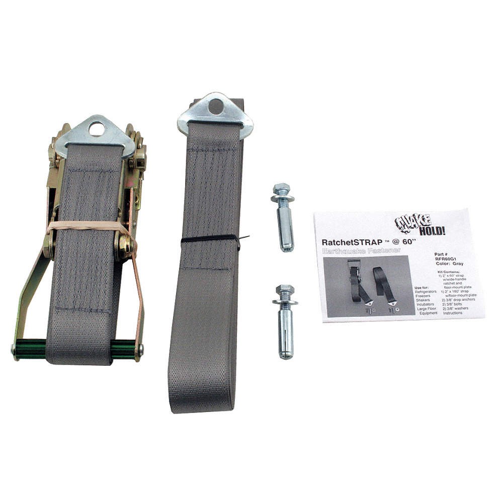 QUAKEHOLD! RF.R60.G.1 Ratchet Strap,60 In,Gray 12C157