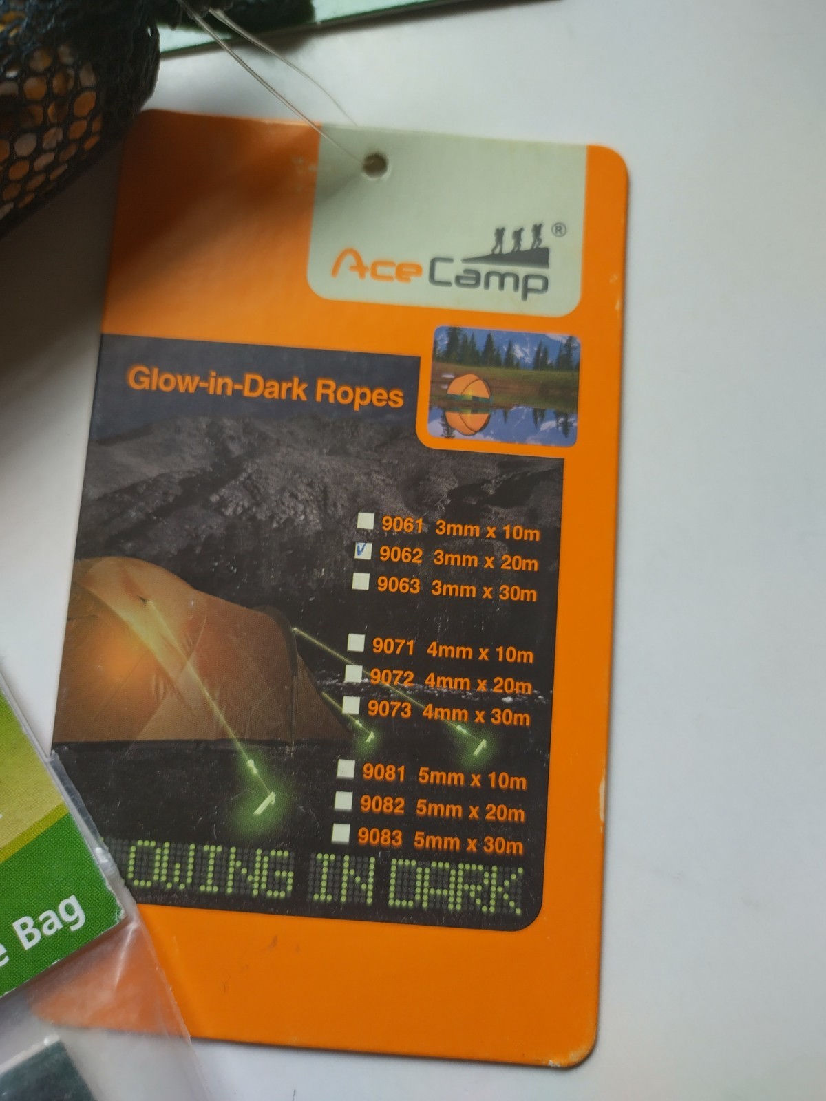 Lot of Camping Gear – 3 Pouches, Glow-in-the-dark Rope, Tent Repair Kit, Etc.