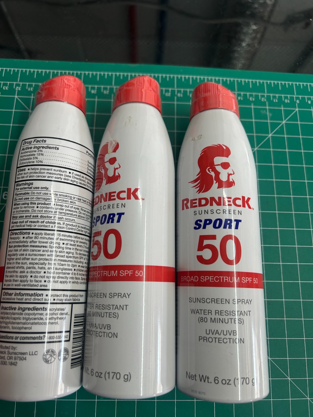 3-PACK Redneck Sunscreen Sport SPF 50 Broad Spectrum Water Resistant 6OZ spray