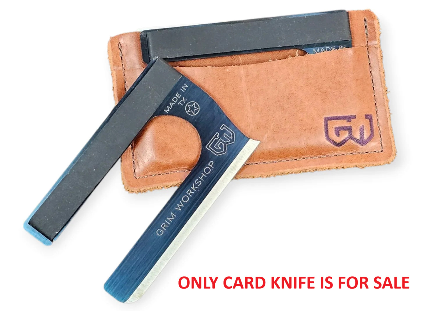 Grim Workshop Firefly Blade Card Knife 1095HC Blade Chisel Grind w/Ferro Rod USA