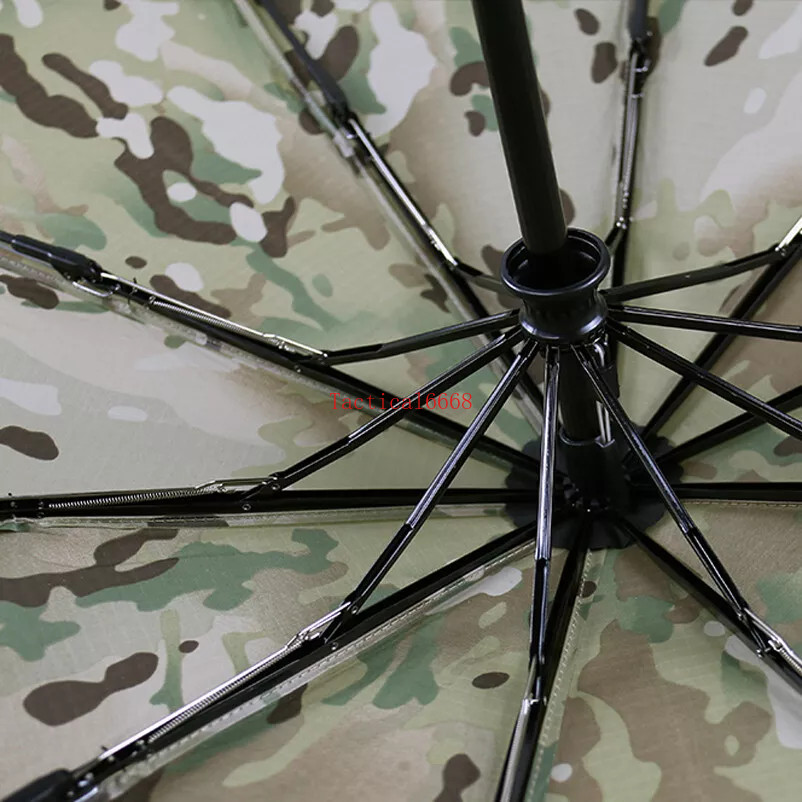 Fully Automatic Camouflage Folding Tactical Umbrella Outdoor Tactics Rain Gear