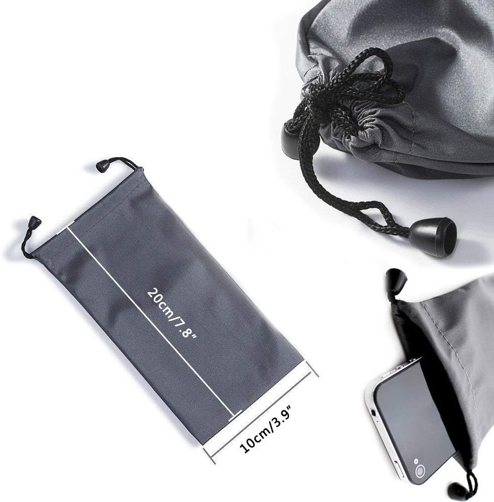 Microfiber Waterproof Drawstring Pouch,Soft Storage Bag for Cell Phones Power Ba