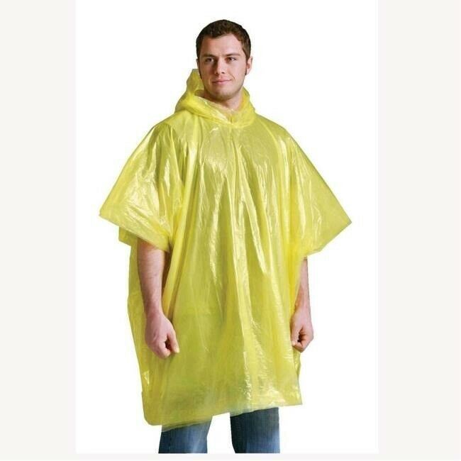 Poncho Rain Cover Protection Compact Emergency Ultralight Yellow Camping New