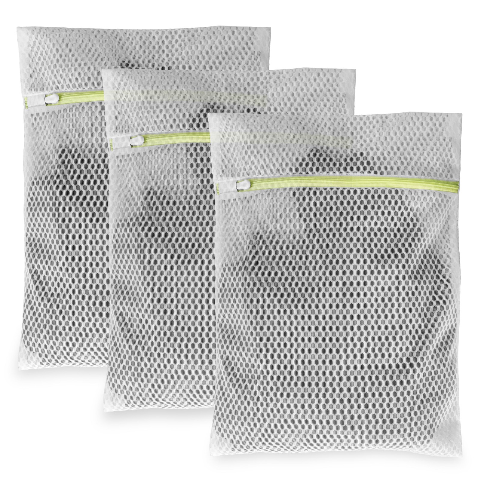 Laundry Bags, 3 Pcs Honeycomb Mesh Bags for Delicates, Medium, White